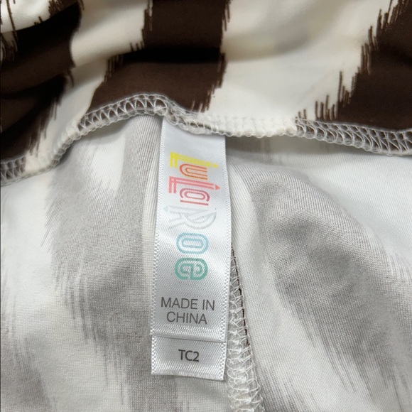 LuLaRoe TC2 Leggings Brown White Zebra Print Stretch Plus Size - Picture 6 of 6